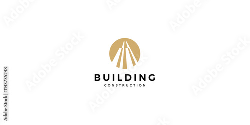 Simple building design and construction logo. The symbol for construction, apartment, and architect. premium logo design vector.