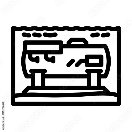 underwater research station world ocean line icon vector. underwater research station world ocean sign. isolated contour symbol black illustration