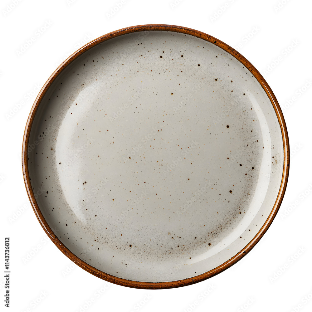 Empty speckled plate isolated on white background Empty speckled plate isolated on white background