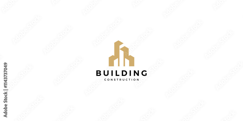Simple building design and construction logo. The symbol for construction, apartment, and architect. premium logo design vector. Simple building design and construction logo. The symbol for construction, apartment, and architect. premium logo design vector.