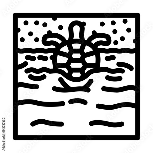 sea turtle world ocean line icon vector. sea turtle world ocean sign. isolated contour symbol black illustration