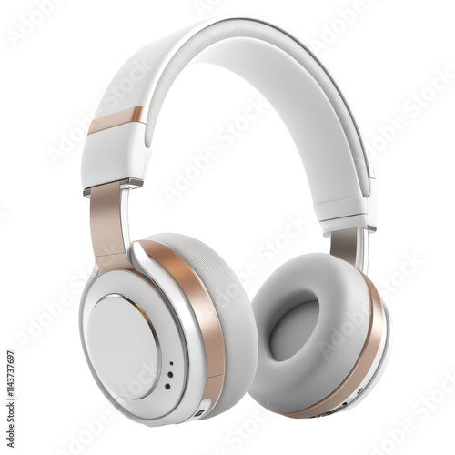 High-Quality 3D Headphones Isolated on White Background for Promotional Use and Product Display and Transparent background. photo