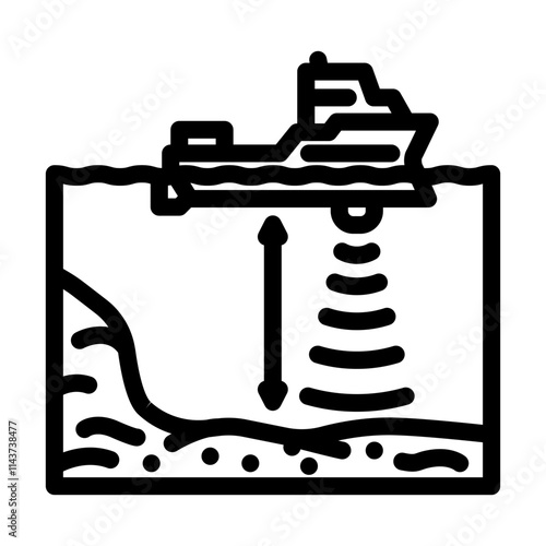 ocean depth gauge world ocean line icon vector. ocean depth gauge world ocean sign. isolated contour symbol black illustration
