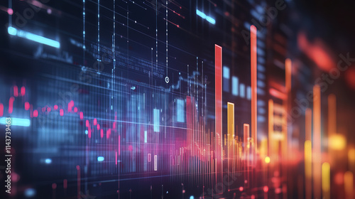 Visual representation of data metrics and indicators in vibrant colors