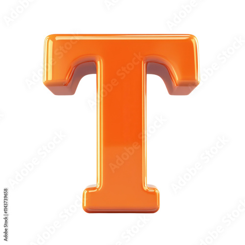 3D Letter T Isolated Transparent background.