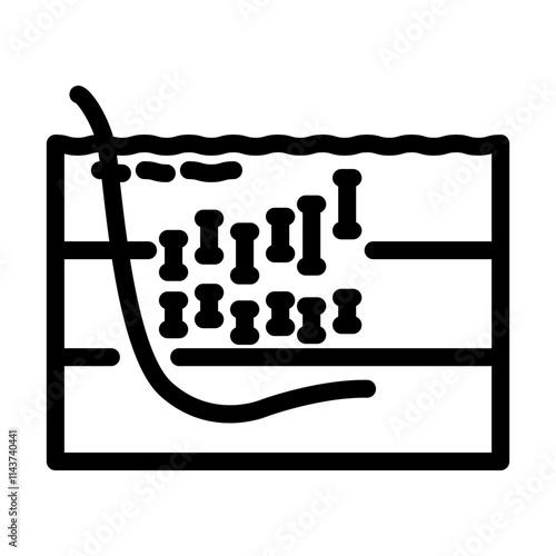 ocean acidification chart world ocean line icon vector. ocean acidification chart world ocean sign. isolated contour symbol black illustration