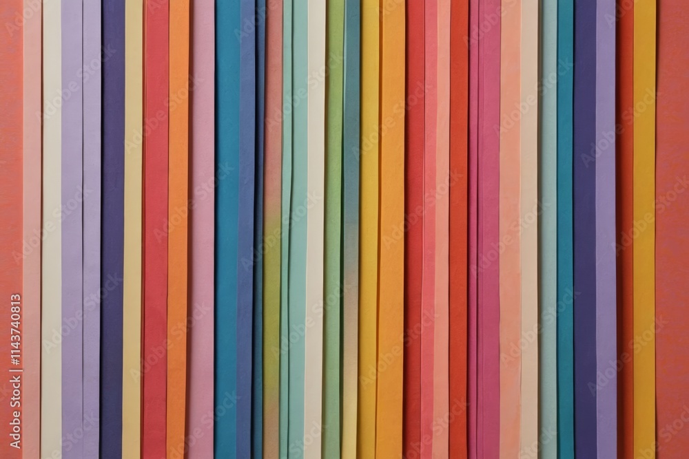 Obraz premium a close up of a colorful striped wall with a clock