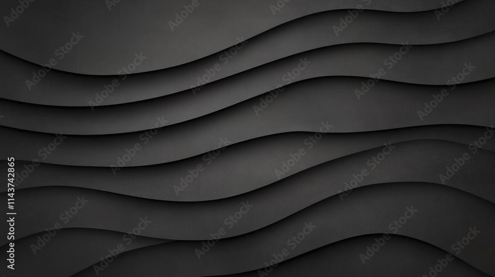 Obraz premium Sleek black gradient background with modern wavy patterns for luxury design