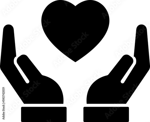 Heart in hand icon.Donation and giving aid concept , Hands holding heart icon.Love icon. Health, medicine symbol. Healthcare hands holding heart flat and line style - stock vector.