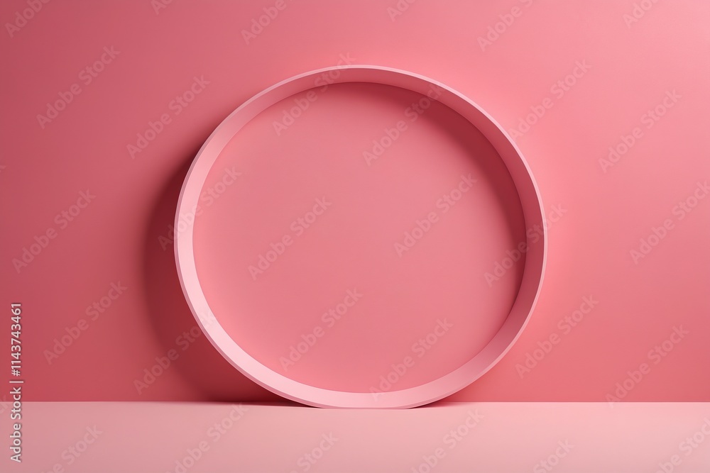 Obraz premium a close up of a pink circle on a pink surface