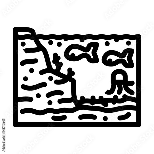 tide pool ecosystem world ocean line icon vector. tide pool ecosystem world ocean sign. isolated contour symbol black illustration