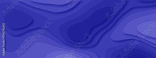 Vector minimal light element shadow landscape wave element curve graphic papercut design. Background with lines Modern blue carve wave line abstract luxury papercut background.