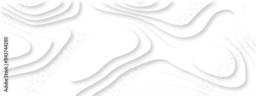 Vector minimal light element shadow landscape wave element curve graphic papercut design. Background with lines Modern black and white carve wave line abstract luxury papercut background.