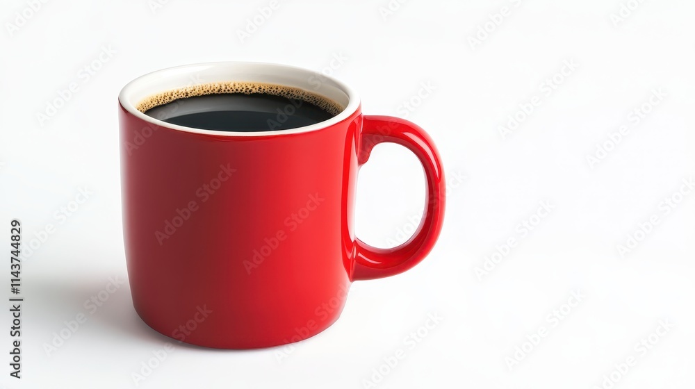red cup of coffee on white isolated background red cup of coffee on white isolated background