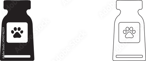 Pet paw cream vector icon.
