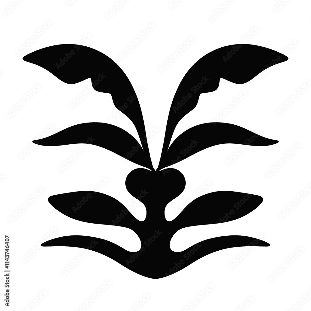 花や植物の紋章のようなアイコン 花や植物の紋章のようなアイコン