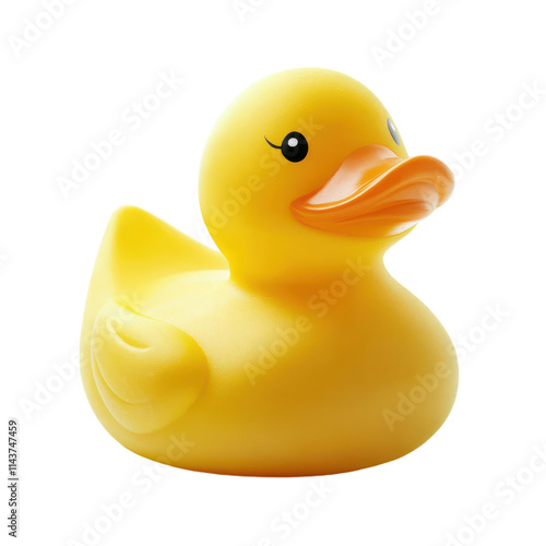 Bright and Cheerful Rubber Duck Isolated on White Background Ideal for Children's Themes and Designs and Transparent background.