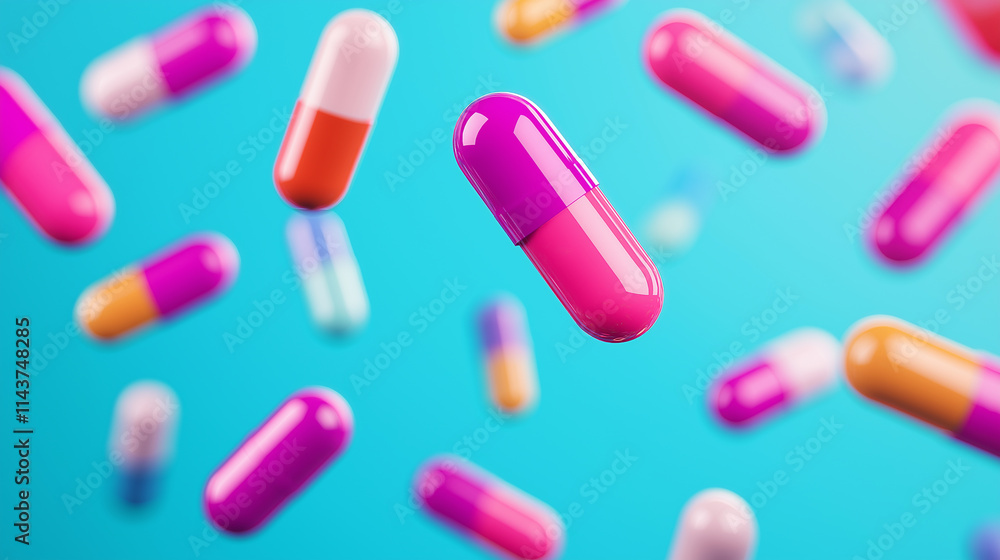 pills onsoft blue background pills onsoft blue background