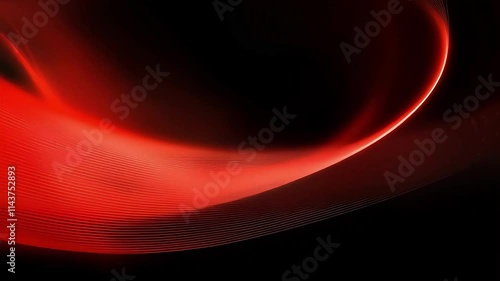 Dynamic red abstract waves on a dark background.