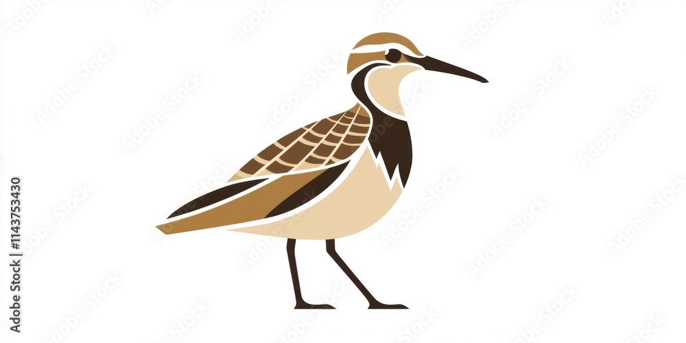 Obraz premium A stylized illustration of a bird with brown and beige tones.