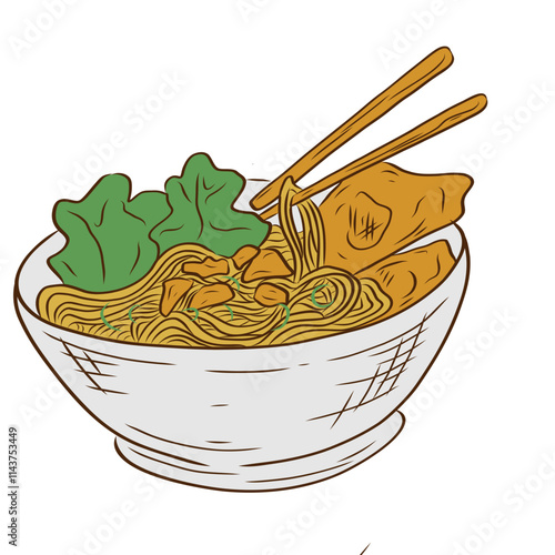 Indonesian Traditional Food Vector Illustration
