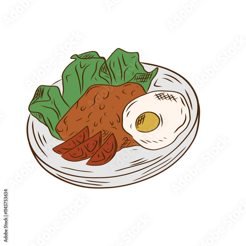 Indonesian Traditional Food Vector Illustration