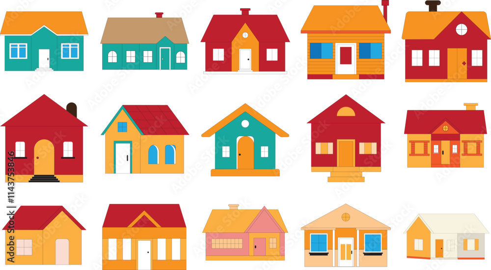 Comprehensive Modern House Vector Set with Minimalist Designs, Contemporary Architecture, and Detailed Landscaping Elements. Comprehensive Modern House Vector Set with Minimalist Designs, Contemporary Architecture, and Detailed Landscaping Elements.