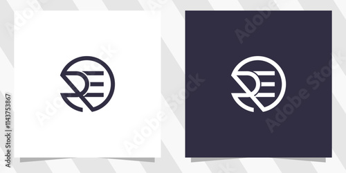 letter re er logo design vector