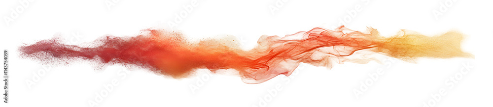 Abstract Orange Dust Cloud Explodes on White Background Abstract Orange Dust Cloud Explodes on White Background