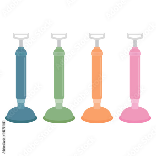 Toilet plunger vector illustration on white background. Plunger toilet tool for cleaning drain lines.