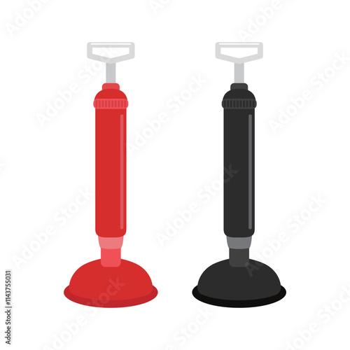 Toilet plunger vector illustration on white background. Plunger toilet tool for cleaning drain lines.