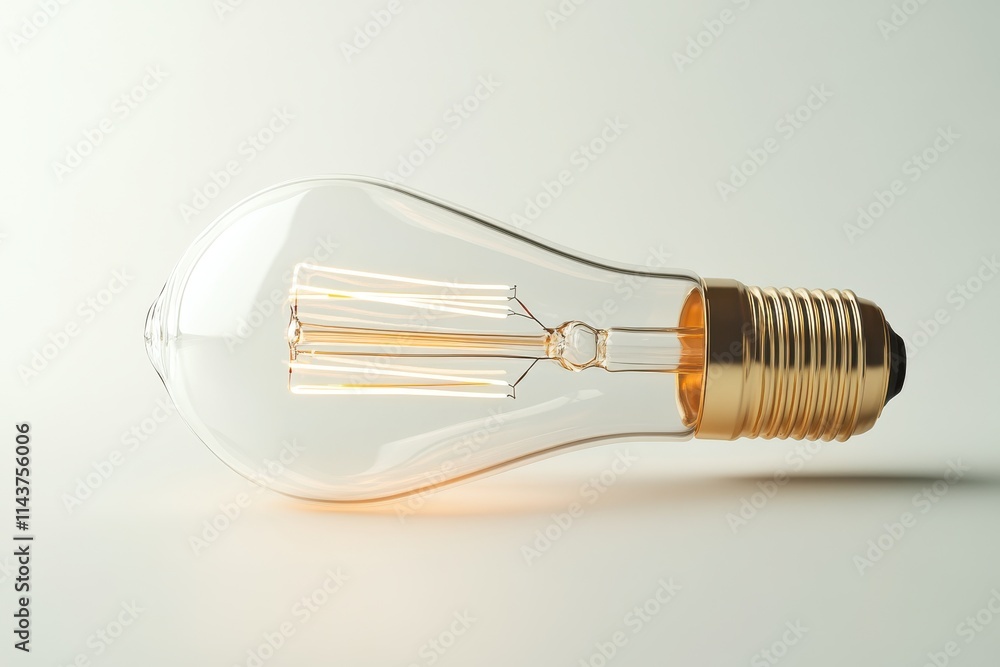 A clear incandescent light bulb with a visible filament A clear incandescent light bulb with a visible filament