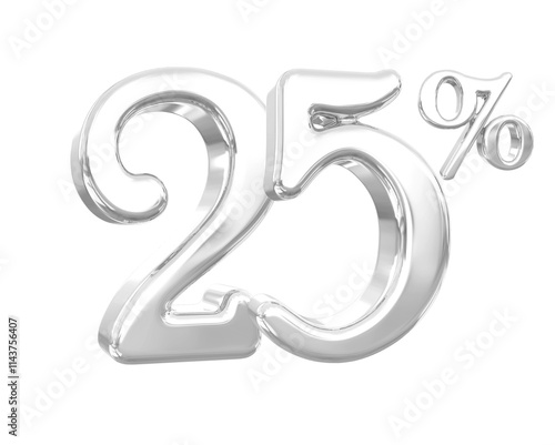 25 Percent Off 3D Silver Discount