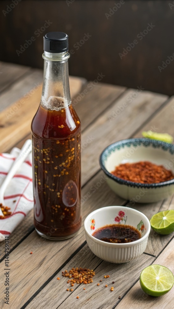 Flavorful Chili Sauce with Lime and Spices Flavorful Chili Sauce with Lime and Spices