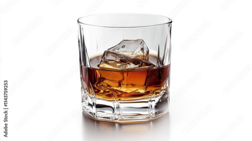 Whiskey glass on white isolated background Whiskey glass on white isolated background