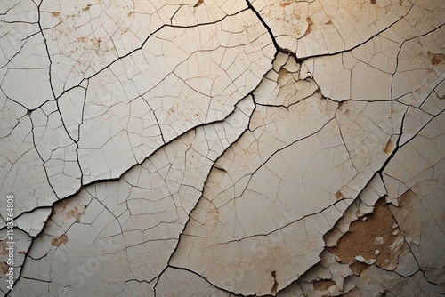 arafed wall with cracks and cracks on it with a light on photo