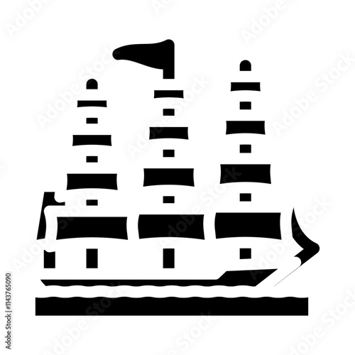 barque ancient ship glyph icon vector. barque ancient ship sign. isolated symbol illustration