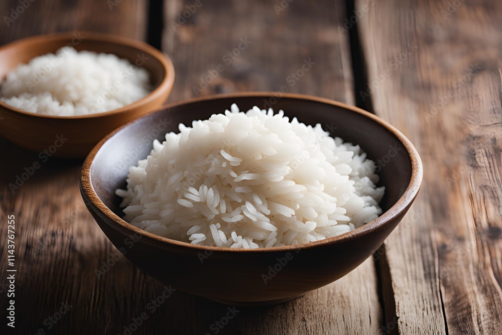 A simple bowl of fluffy white rice, steam gently rising, placed on a plain, rustic wooden table. The rice is perfectly cooked, with a smooth and soft texture, set in a minimalist, unadorned bowl.
A simple bowl of fluffy white rice, steam gently rising, placed on a plain, rustic wooden table. The rice is perfectly cooked, with a smooth and soft texture, set in a minimalist, unadorned bowl.