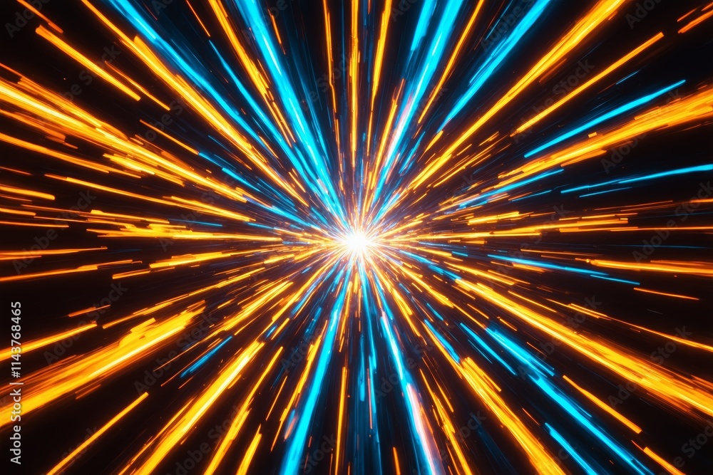 a close up of a bright blue and orange star burst a close up of a bright blue and orange star burst