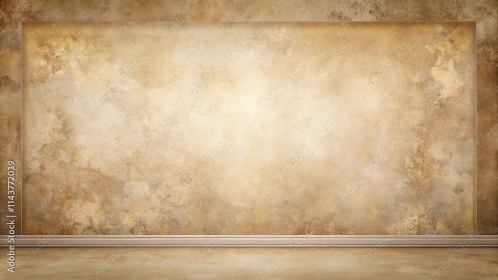 Empty Room with Textured Beige Wall and Baseboard