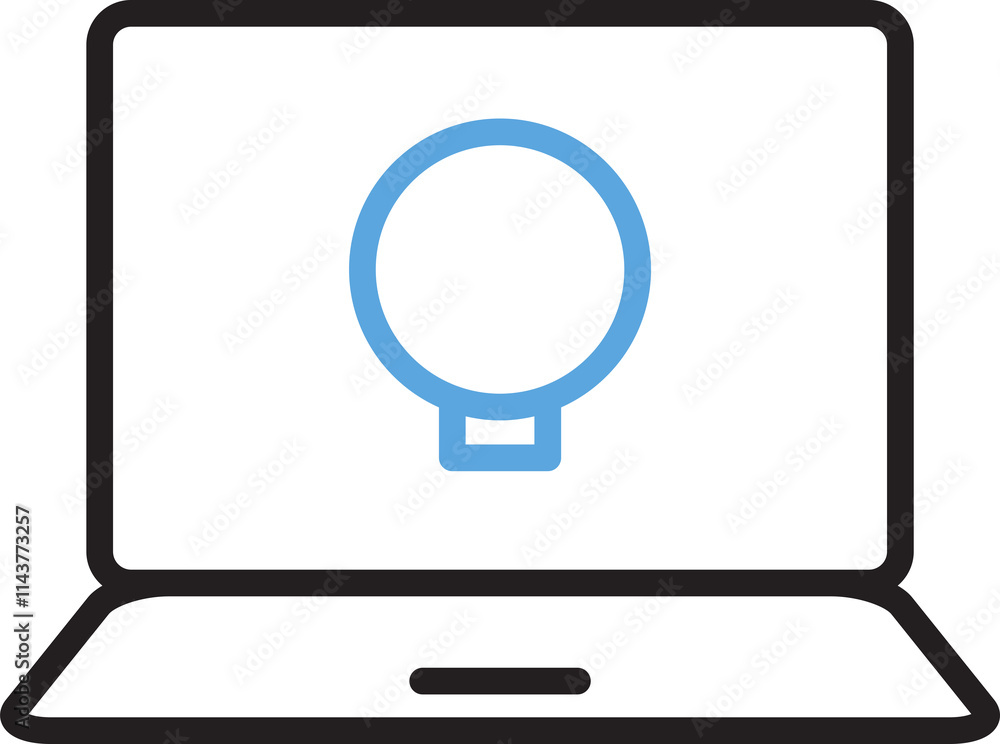 Laptop and Idea Icon Line Art
Laptop and Idea Icon Line Art