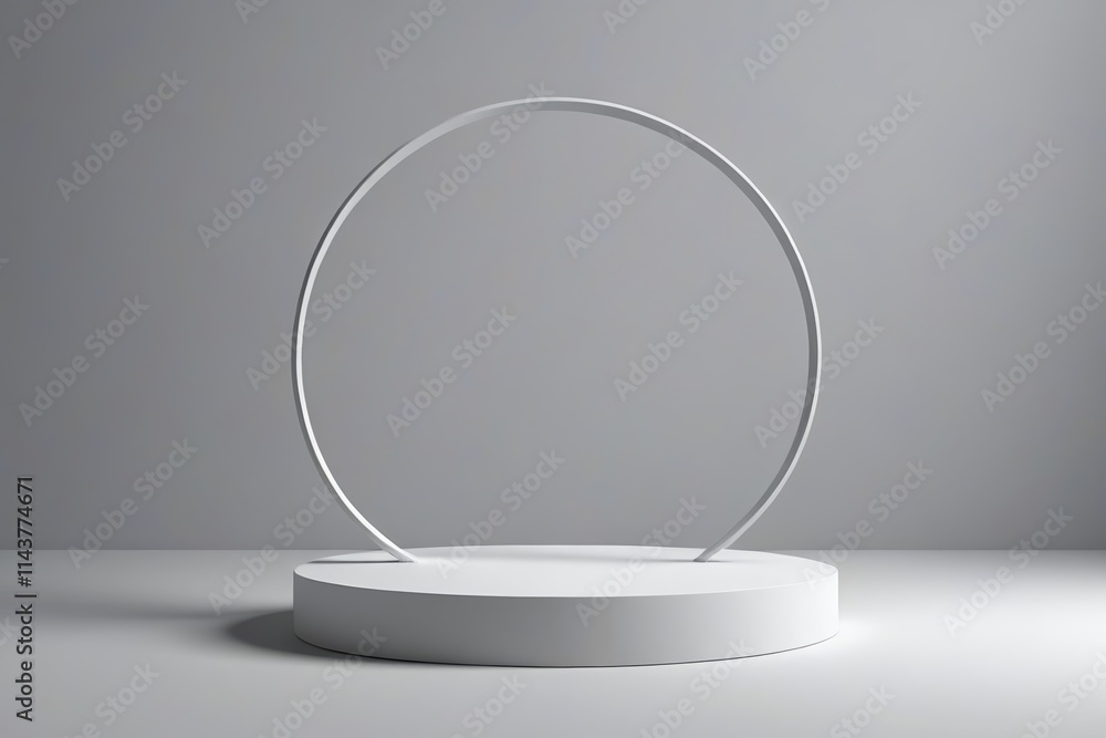 a white circular object on a white surface with a gray background a white circular object on a white surface with a gray background