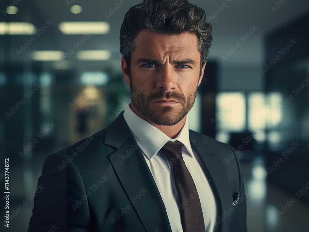 Portrait Attractive confident business man in business professional working office Portrait Attractive confident business man in business professional working office