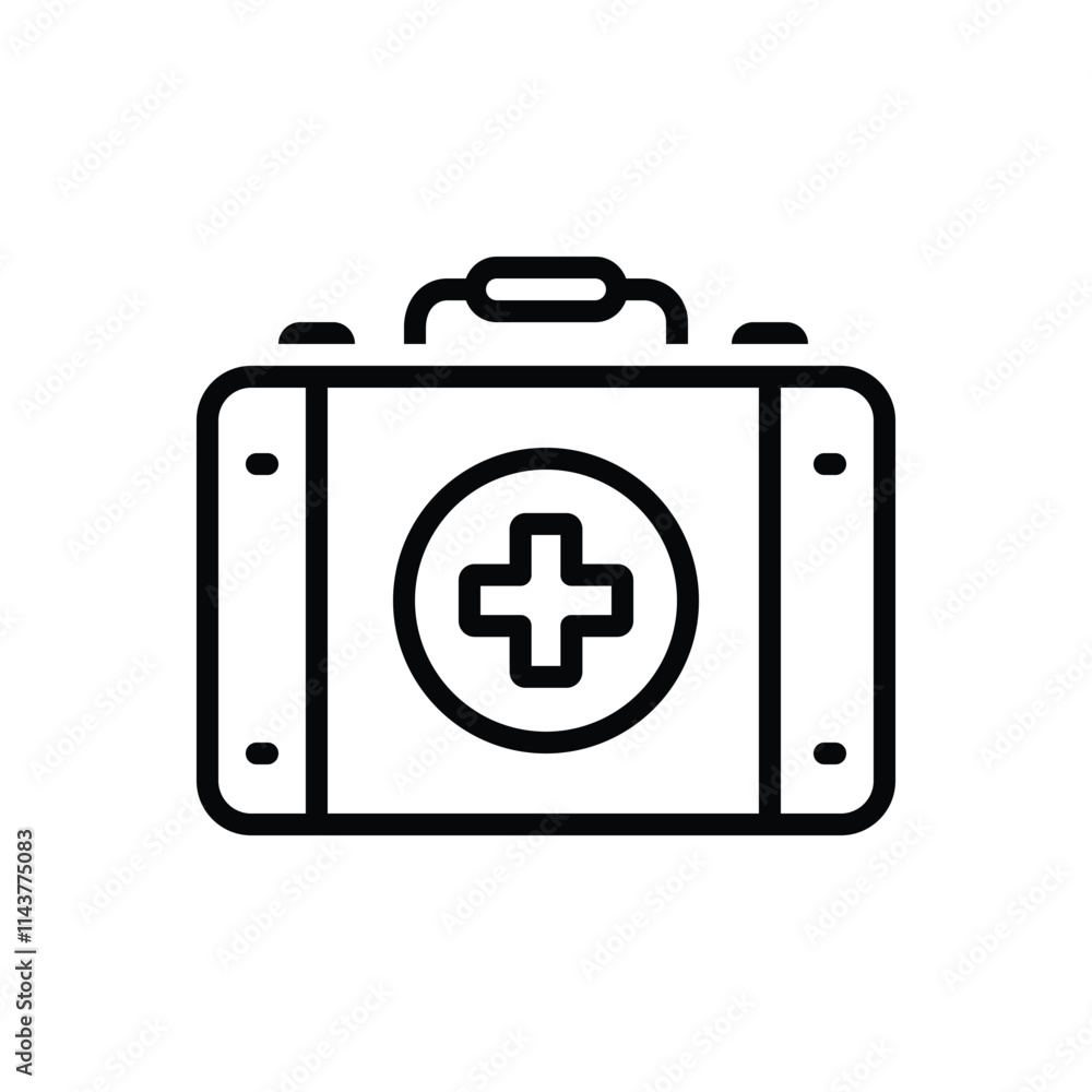 Black line icon for first aid Black line icon for first aid