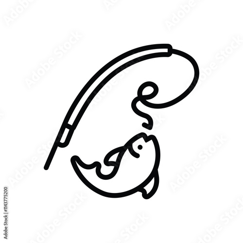 Black line icon for fishing
