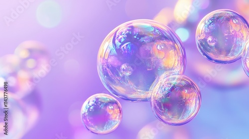 Set of realistic colorful soap bubbles on white background,Soap bubbles for vector illustrations,3d pink soap ball. Realistic rainbow water bubble,Pink soap bubbles float,copy space.