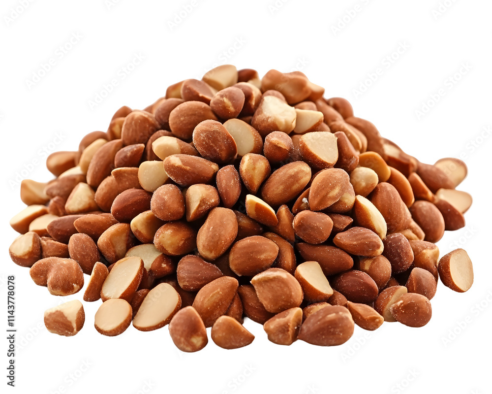 Roasted Almonds Pile Isolated on White Background Roasted Almonds Pile Isolated on White Background