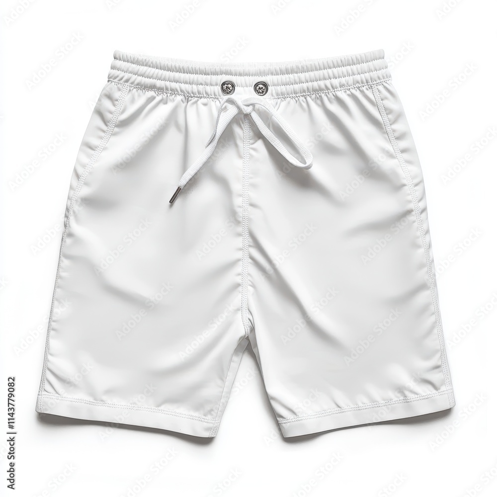 Blank white swimming trunks short isolated on white background Blank white swimming trunks short isolated on white background