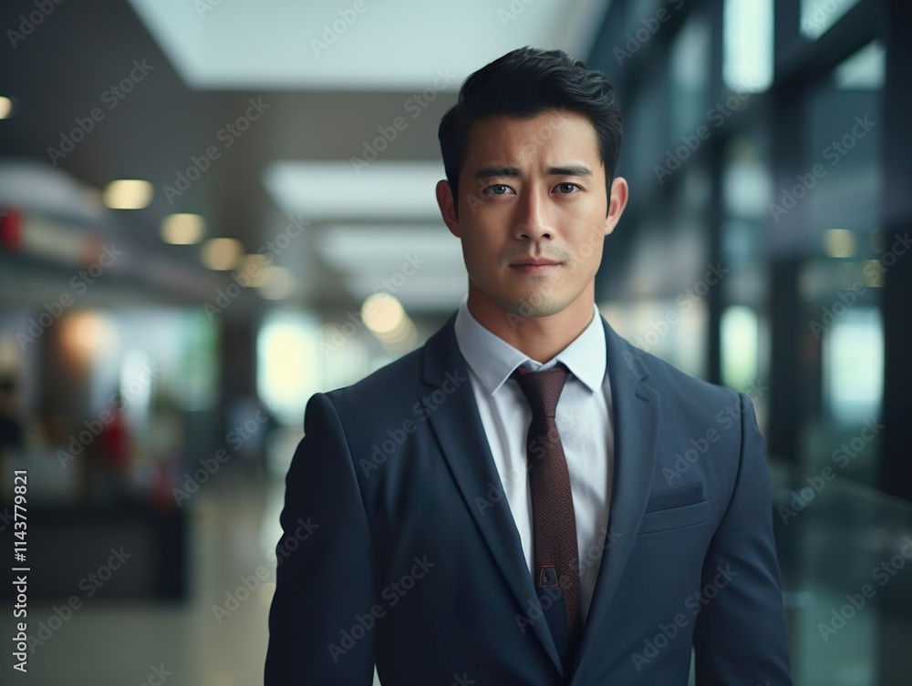 Portrait Attractive Asian young confident business man in business professional working office Portrait Attractive Asian young confident business man in business professional working office