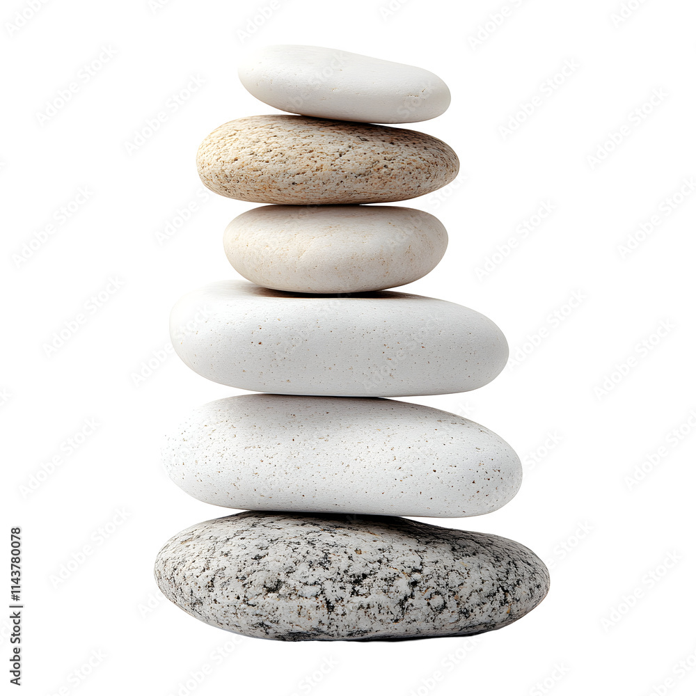 Stack of Smooth Stones Isolated on White Background Stack of Smooth Stones Isolated on White Background